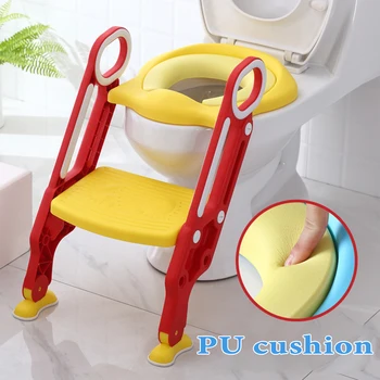 

2020 New Baby Potty Training Seat Children's Potty Baby Toilet Seat With Adjustable Ladder Infant Toilet Training Folding Seat