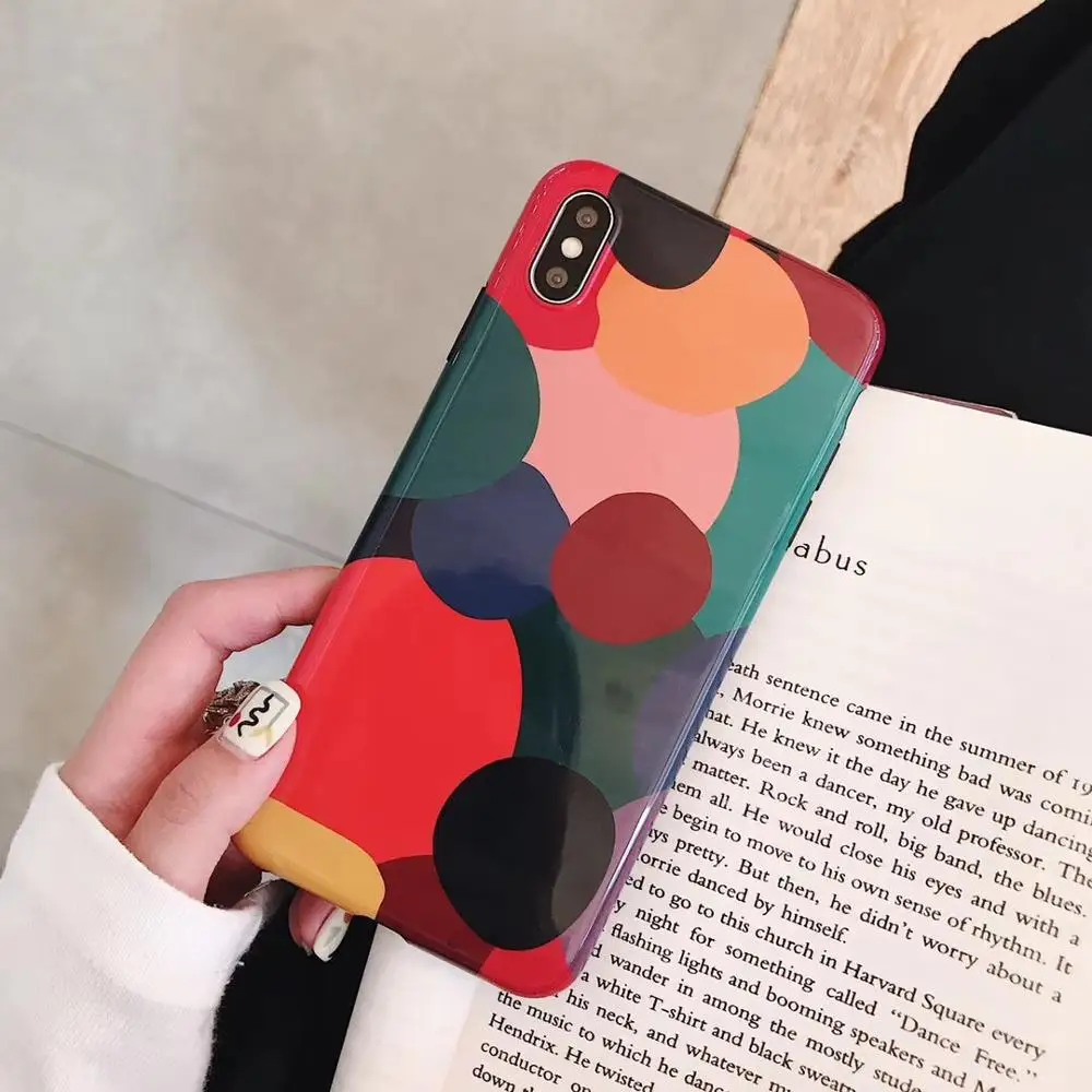 

Phone Case Cute Fashion Ins Retro Colorful For iPhone 6 7 8 Plus X XS MAX XR Cover Girl Simple Style Student Hot Popular