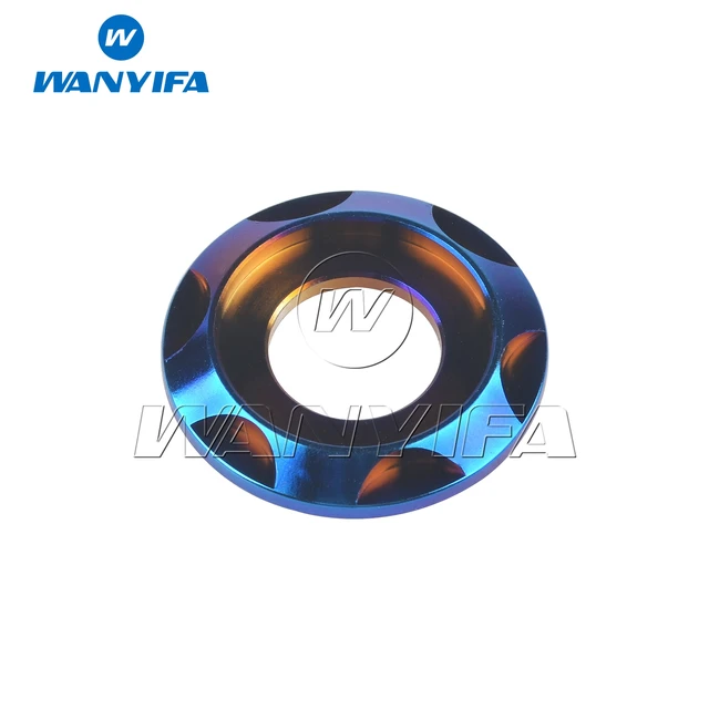 Wanyifa Titanium Ti Spacer M5 M6 M8 M10 Gasket for Bike Motorcycle Car Decorative Washers Burnt blue