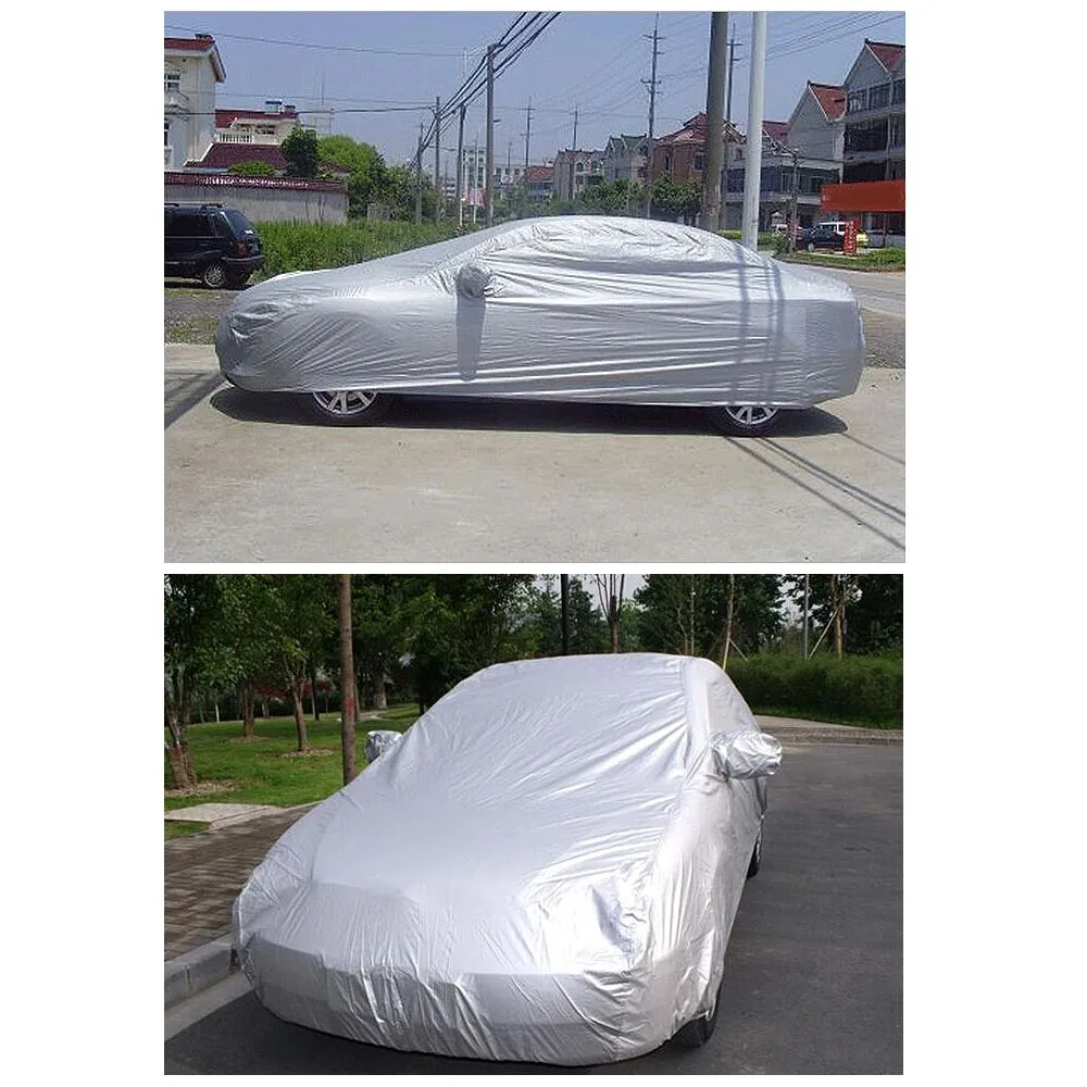 Полное покрытие автомобиля Крытый открытый солнцезащитный крем Защита от тепла Водонепроницаемый пылезащитный анти-УФ устойчивый к царапинам Седан универсальный костюм