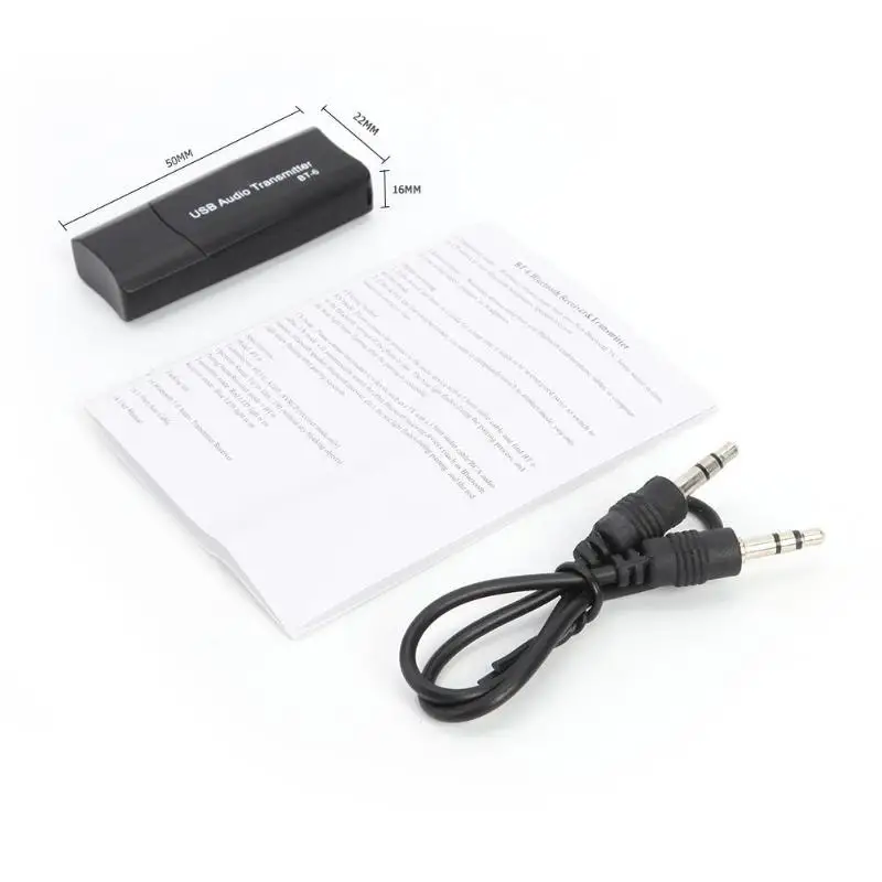 BT-6 USB аудио передатчик приемник 3,5 мм AUX Стерео Bluetooth 5,0 адаптер