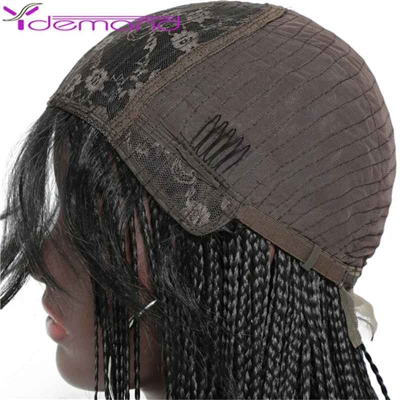 28 Inch Long Box Braid Wig Braids With Baby Hairs African Synthetic Braided Wigs For Women & Girls synthetic hair wigs