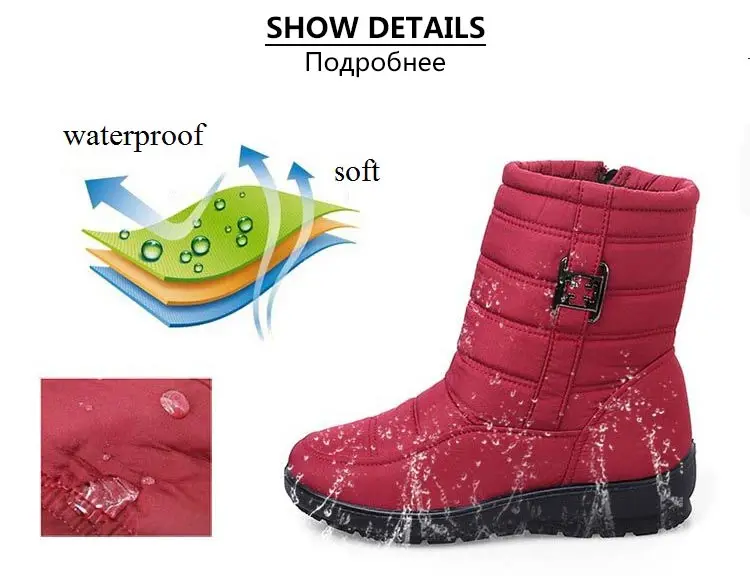 Зимняя обувь; женские зимние ботинки; коллекция года; теплые Нескользящие ботильоны на меху; женская обувь; Повседневная водонепроницаемая обувь на молнии; женская обувь; botas mujer
