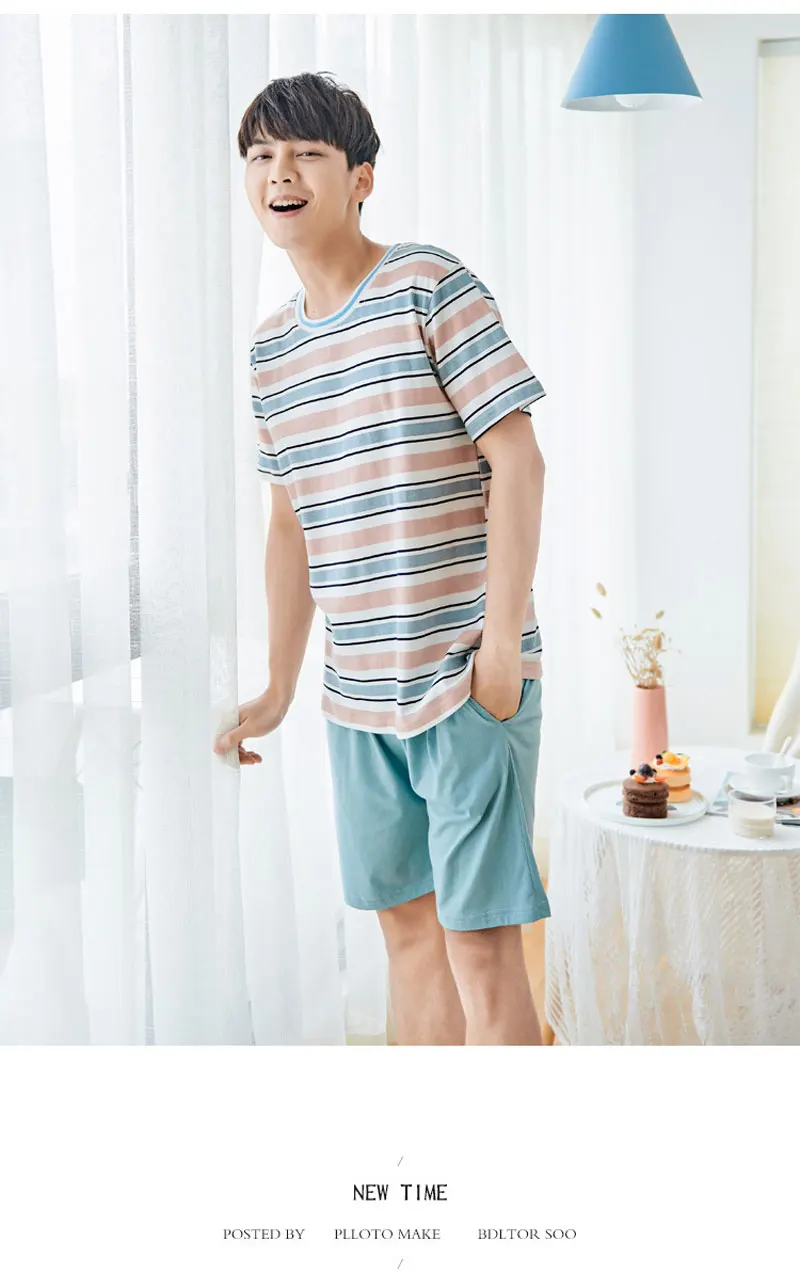 mens pjs set Summer Men Casual Homewear Shorts Plus Size 4XL Cotton Loose Breathable Sleep Bottom Sleepwear Male Nighty Short Pants Nightwear silk pajama set