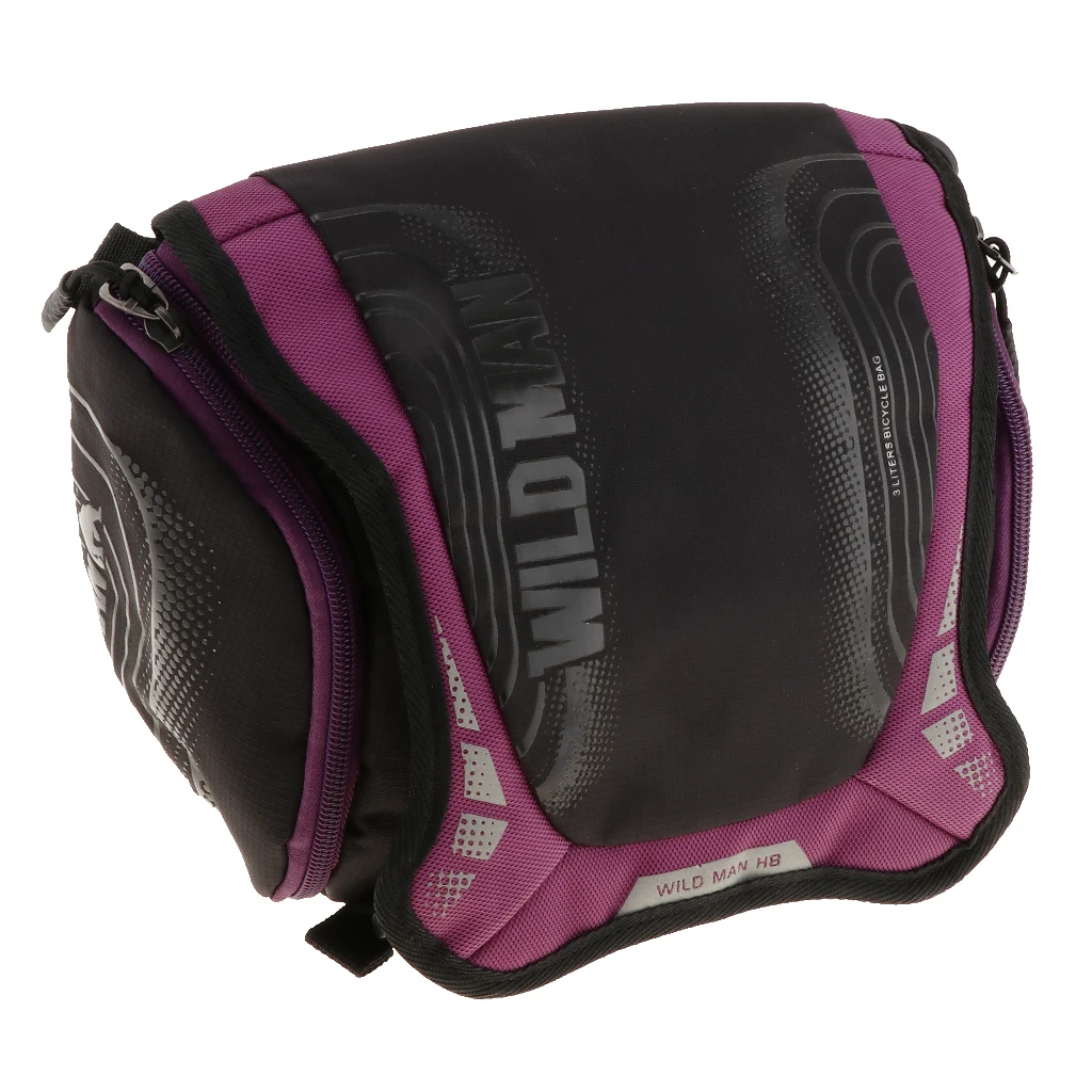 Waterproof Bike Bicycle Cycling Basket Handlebar Bag with Reflective Stripe Outdoor Camera Pack Accessories Black Purple Green