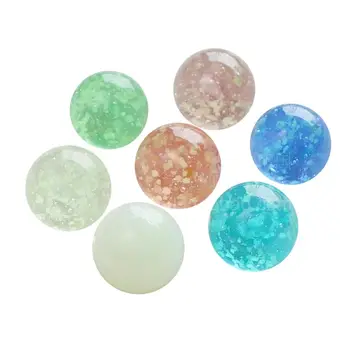 

7Pcs / lot Luminous Glass Ball 25mm Transparent Fish Tank Decorative Ball Fluorescent Glass Beads