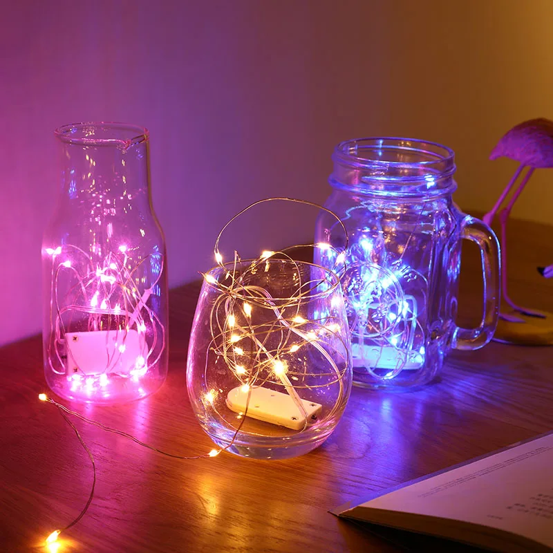 

2020 New Year 1M 2M 3M 5M LED String Lights Christmas Xmas Home Party Wedding Decoration Fairy Light Garland Powered by CR2032