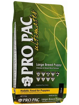 

PRO PAC ULTIMATES PRO PAC ULTIMATES PUPPY LARGE BREED CHICKEN MEAL & BROWN RICE for large breed puppies with chicken and rice