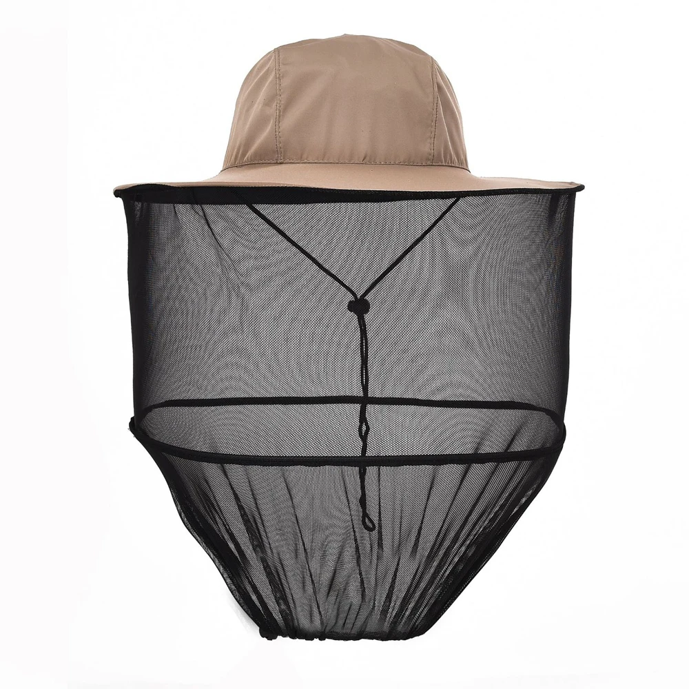 Outdoor Survival Anti Avoid Mosquito Insect Bee Bug Headgear Beekeeping Protective Cap Fishing Mesh Hat Head Face Neck Protector mesh face protector cap beekeeping hat