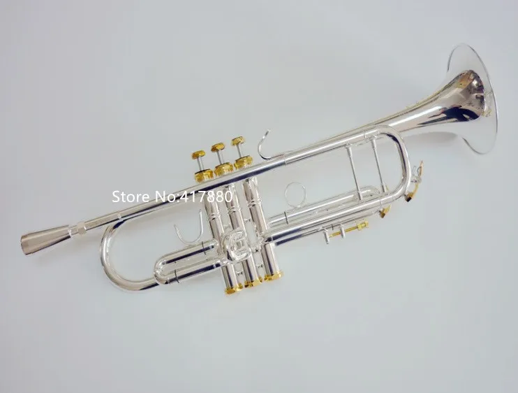 Hot Sell Bach LT180S-72 Bb Small Trumpet Silver Golden Key Professional Music Instruments with case