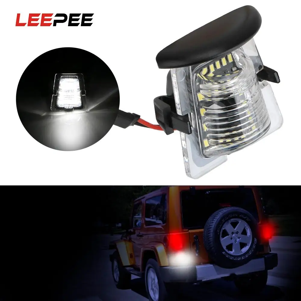 White Car License Light for Jeep Wrangler JK JKU 2007 2018 Car Styling
