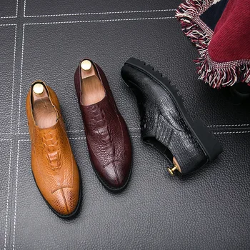 

Leisure Time Leather Shoes Crocodile Grain Male Shoe Youth Trend Drive Driver Shoe Four Seasons Dawdler Shoes Tide Male Autumn