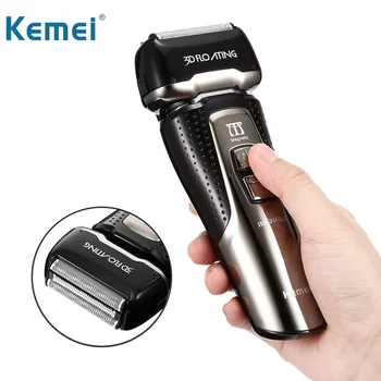 

Kemei Cordless Beard Trimmer Pro Rechargeable Electric Razor Man Shaving Machine Face Hair LCD Display Shaver Tools