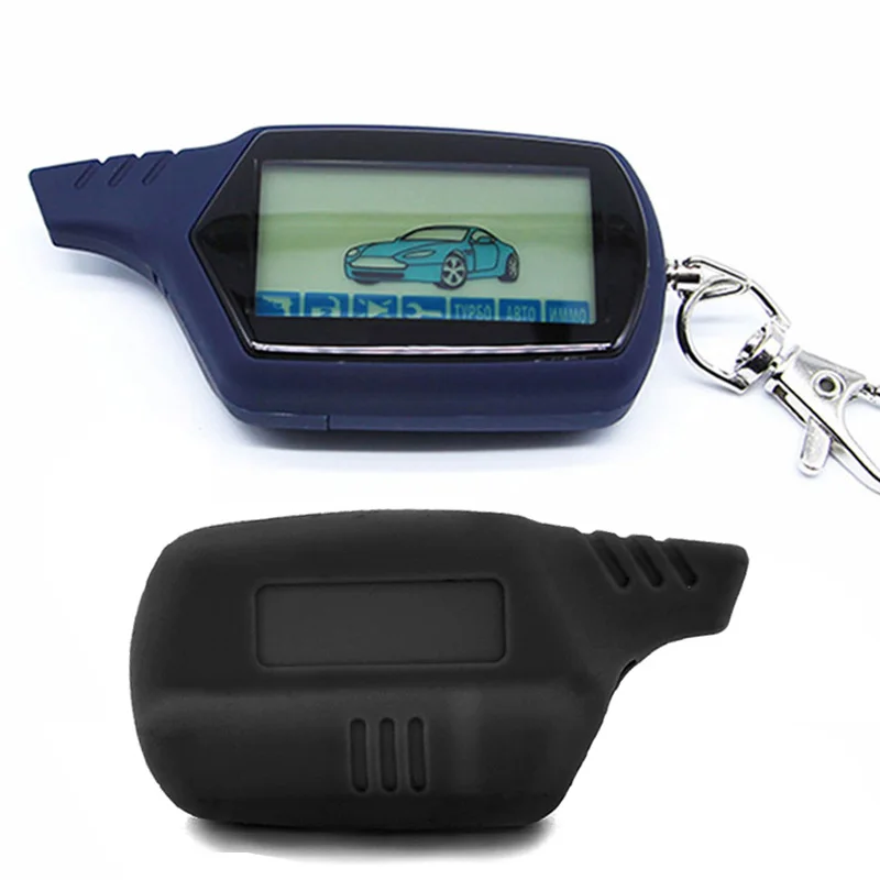 

2-way A61 LCD Remote Control Key Chain Fob for Russian Anti-theft StarLine A61 Keychain two way car alarm system+silicone case