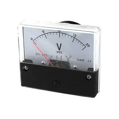 

DC 0 to 20V Measuring Range Class 2.0 Accuracy Panel Gauge Voltmeter for Lab