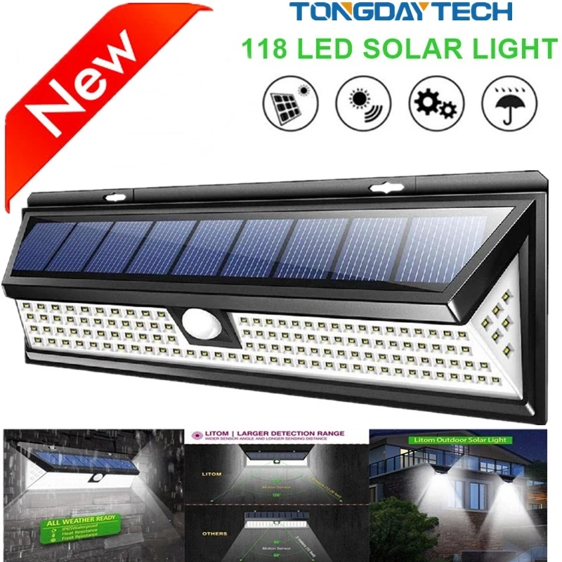 lampara solar led para exteriores lampara con sensor de movimiento impermeable ip65 para jardin luz de seguridad de emergencia lampara solar de