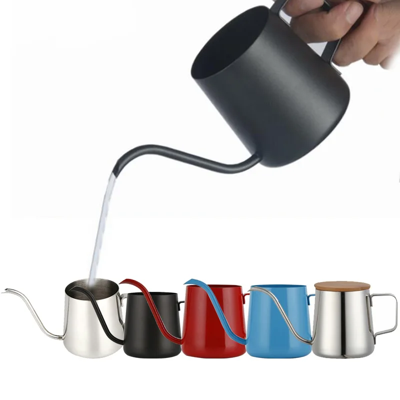 New 250ml/350ml Stainless Steel Teapot Drip Coffee Pot Non-stick Long Spout Kettle Cup Home Kitchen Tea Tools | Дом и сад