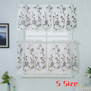 

Short Small Coffee Curtain Floral Printed Kitchen Bathroom Window Valance Drape Kitchen Curtains For Home Decoration For Window