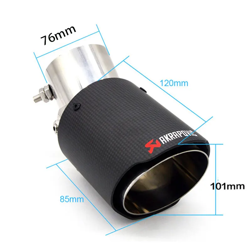 B Style 76mm 101mm Регулируемый угол Akrapovic углеродного волокна выхлопной наконечник для Buick Citroen c4 c3 c5 Fiat punto 500 Nissan Tiida Note X trail T31 T32 Juke для Ford Focus 2 3 Fiesta Mondeo mk4 4 4 Mazda 3 5 2 аксессуары - Цвет: B Style 76mm 101mm