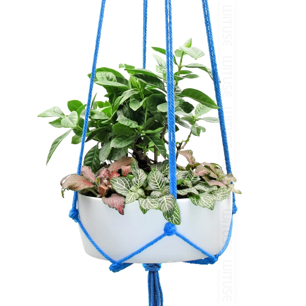 Handmade Colorful Macrame Plant Hangers Balcony Decor Rope Basket Hanger Outdoor Flower Cotton 4Legs Hanging Pot Room Indoor Handmade Colorful Macrame Plant Hangers Balcony Decor Rope Basket Hanger Outdoor Flower Cotton 4Legs Hanging Pot Room Indoor