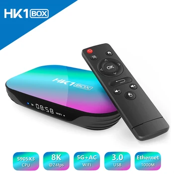 

TV Box Android LAN 1000M 4G 128G Netflix Youtube HD 4K Google Voice Assistant Smart TV Box HK1 Android TV Box S905X3