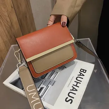 

Fashion Panelled Small Square Bags For Women 2020 Luxury Designer Crossbody Shoulder Bag New Soft Leather Female Handbags Purses