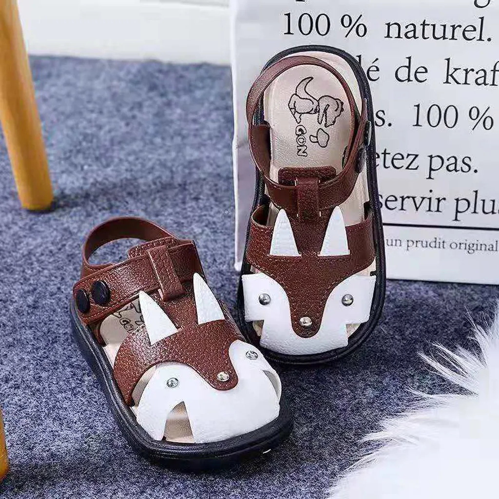 Sandalias para niños y niñas, zapatos con empalme de Punta cerrada, suaves y transpirables para exteriores y playa, para verano