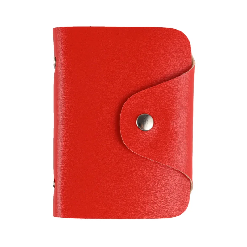 red (Double) Модный чехол Gemeer из искусственной кожи с функцией 24 бита, чехол для карт, бизнес-держатель для карт для мужчин и женщин, сумка для кредитных карт, ID, паспорта, кошелек - Цвет: red (Double)