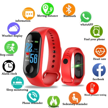 

M3 Smart Sport Bracelet Heart Rate Monitor Pedometer Electronic Smart Watch For Women Men Unisex Fitness Tracker