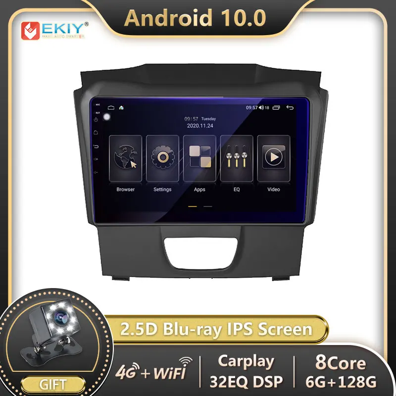 EKIY 8 ядер 6 + 128G Android 10 Авторадио для Isuzu D-MAX DMAX 2015-2018 Chevrolet S10 автомобильное радио