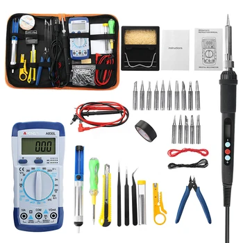 

30Pcs Portable 60W Soldering Welding Digital Multimeter Tool Soldering Iron Set Durable Welding Rework Station Tool