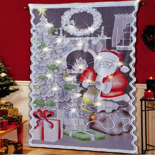 Рождество Шторы белое кружевное окном прямая Рождественский свитер с изображением снеговика Настенный декор Гостиная Спальня Кухня шторы, домашний текстиль