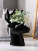 Creative Ceramic Vase Deer Head Elk Animal Head Simulation Animal Ceramic Crafts Flower Arrangement Flower Vase Home Decoration 3
