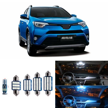

10Pcs Xenon White LED Car Canbus Led Interior Lights Package Kit For Toyota RAV4 2013-2015 Map Dome Trunk License Plate Light