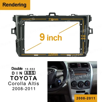 

1din 2Din Car DVD Frame Audio Fitting Adaptor Dash Trim Kits Facia Panel 9inch For Toyota Corolla Altis 2009-2013 Radio Player
