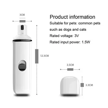 

CN USB Rechargeable Dog Nail Clippers Pet Cats Paws Nail Grinders Trimmer Grooming Tools Supplies