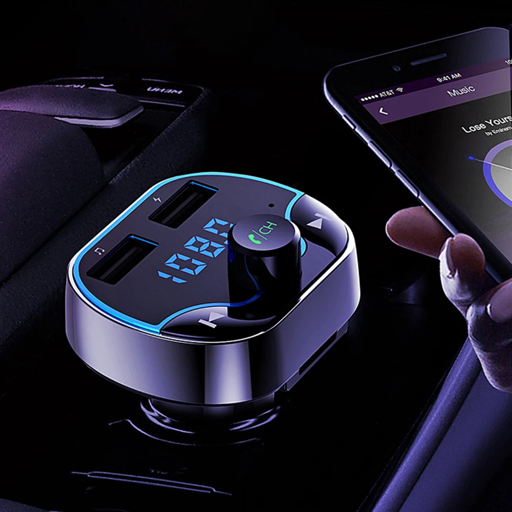 Два usb-порта Bluetooth громкой связи Автомобильный MP3-плеер телефон зарядное устройство fm-передатчик