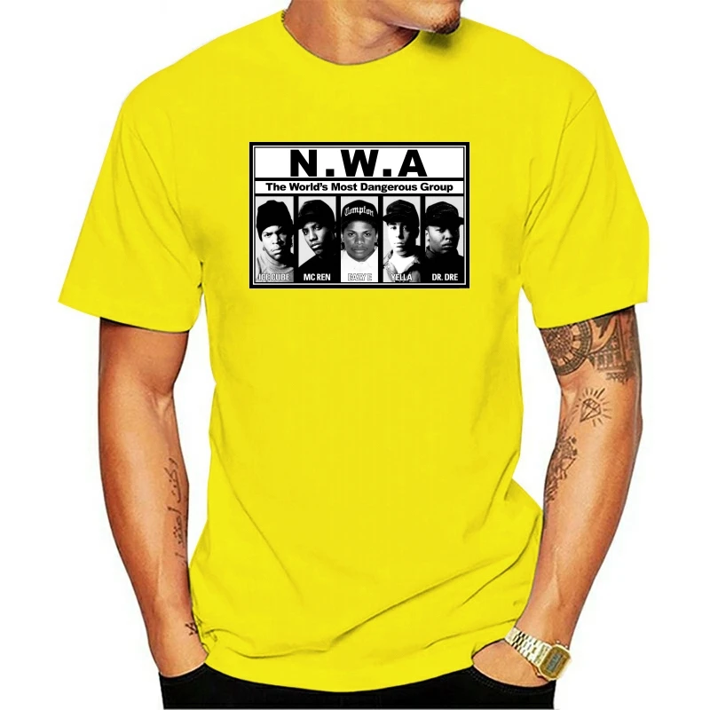 2021 модная футболка N.W.A. Хип-хоп рэп NWA Dr. Dre Eazy E DJ Yella MC Ren мужской принт с коротким