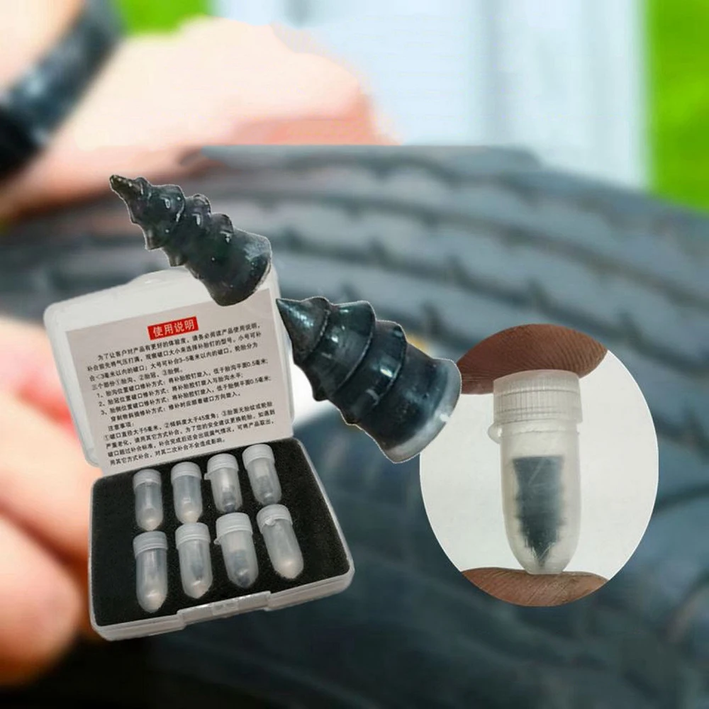8Pcs Tire Repair Nail Self-Tapping Screw Plastic Nail Soft Rubber Screw Suitable For Car Motorcycle Tire Puncture Repair