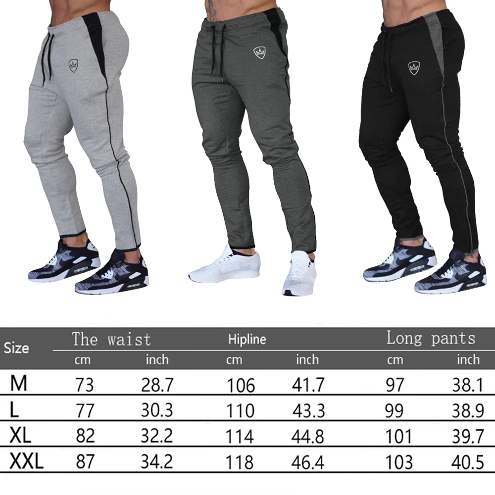 Модные мужские обтягивающие узкие брюки для бега, повседневные брюки ...