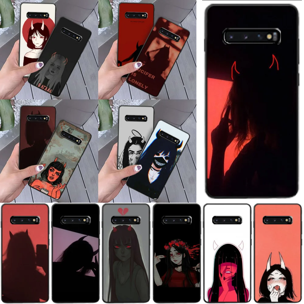 

LJHYDFCNB Demon Satan Lucifer Girl DIY Luxury Phone Case for Samsung S9 plus S5 S6 edge plus S7 edge S8 plus S10 E S10 plus