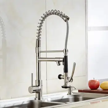 

Household Kitchen Pull Down Spring Faucet Hot and Cold Water Tap Washbasin Faucet