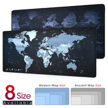 Tapis de souris gaming avec carte du monde, grand format, étanche, en caoutchouc naturel, pour jeux Warcraft, Dota et LOL, nouveau modèle