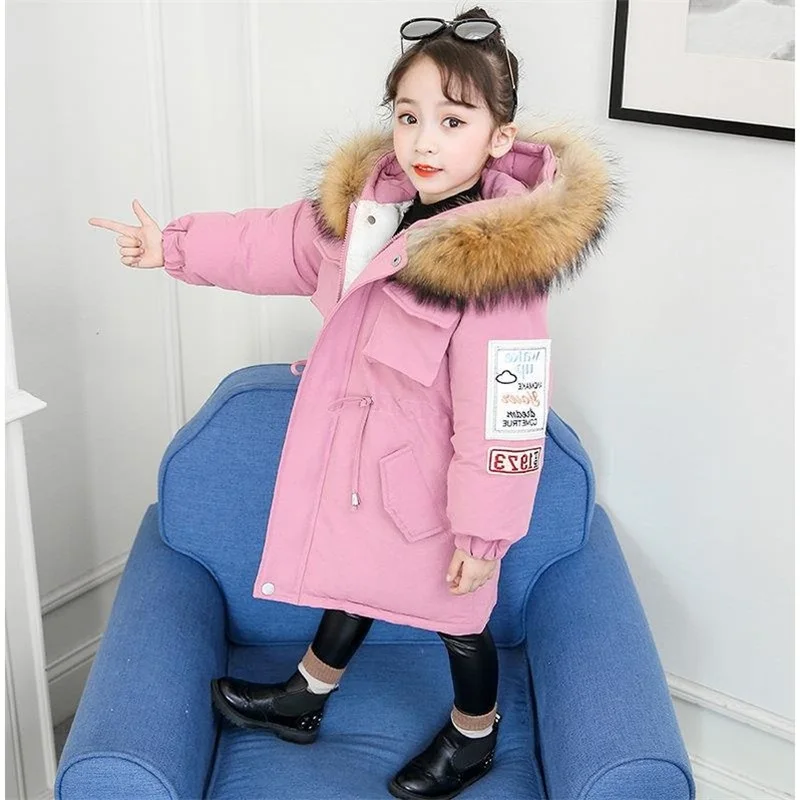 Зимнее пальто для девочек; новая зимняя куртка для девочек; Плотная хлопковая одежда в Корейском стиле; детские зимние комбинезоны из хлопка