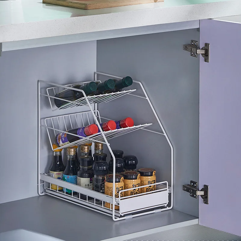 Sink Cabinet Drawer Type Under Counter Kitchen Household Floor Standing Rack  - Storage Holders & Racks - AliExpress