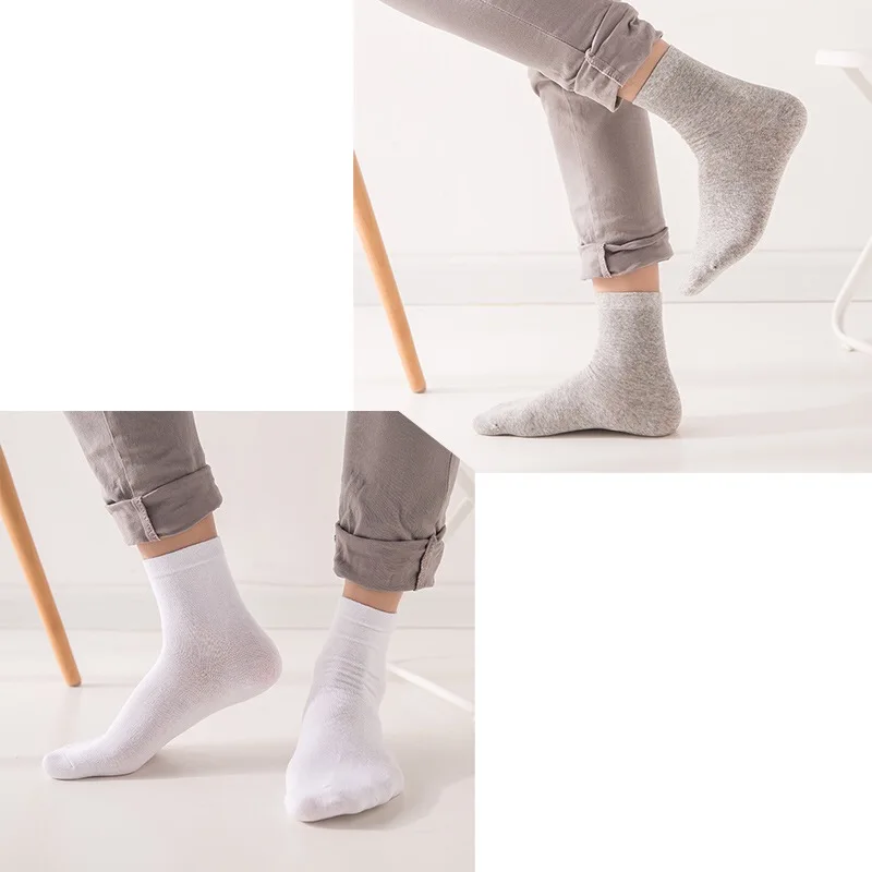 10 пар мужские высококачественные Повседневные Дышащие носки для мужчин Хлопковые брендовые носки для кроссовок быстросохнущие черные белые длинные носки - Цвет: 5gray5white