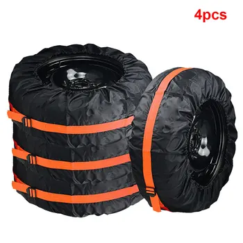 

Hot 4Pcs Adjustable Dustproof Easy Install Lightweight Tire Cover Accessories Portable Storage Bags Universal Wheel Protector Sp