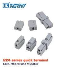 Conector de iluminação do fio para o cabo de fio da lâmpada de 224 séries conector de conexão compacto mini bloco terminal universal