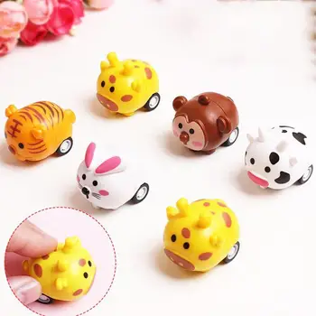 

New Pull Back Car Toys Cartoon Animal Pull-back Toy Durable Mini Tiger Pig Rabbit Pull Back Bus Truck Toys For Children