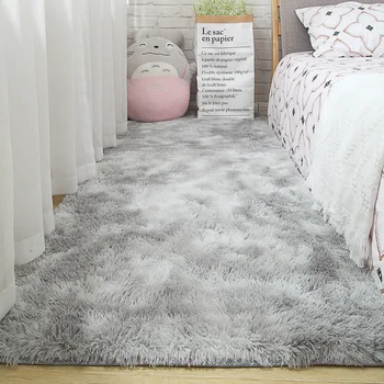 

Living room carpet bedroom bedside mat simple modern gray household floor rug soft skin-friendly multi-zone use blanket